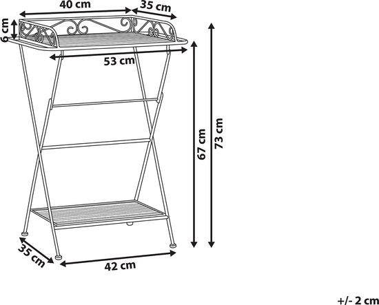 Beliani ANCUD - Table d'appoint - Wit - Fer