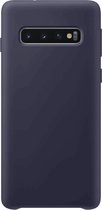 Telefoonglaasje Hoesje Geschikt voor Samsung Galaxy S10 Plus - silicone - Blauw - Beschermhoes - Case - Cover