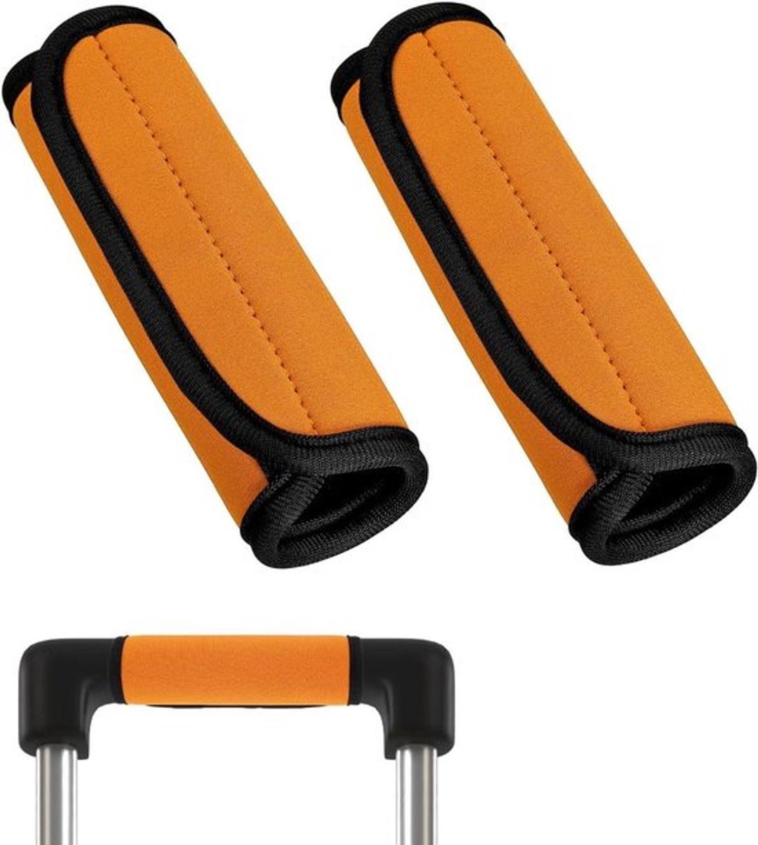Wrap voor bagagehandvat, 2 stukken oranje, kinderwagen en fiets