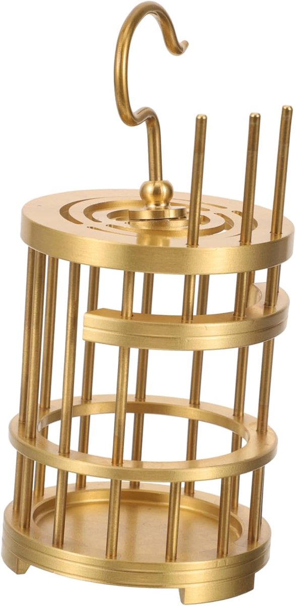 Koperen Vogelkooi - Decoratie Kooi - Huisdieren Huisvesten - Fijn Vervaardigd - 11x5x5 cm - Goud