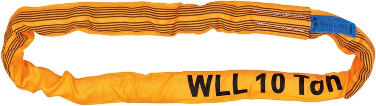 Ronde Hefband - Hijsoog Slag - Zwaar Gewicht Hefben - Dubbele Beschermmantel - 10.000 kg 4 m - Oranje