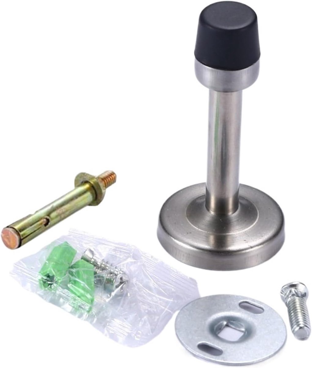 Deurstopper - Wandmontage Stopper - Bescherming Deuren - Roestvrij Staal - 10x10x10 mm - Zilver