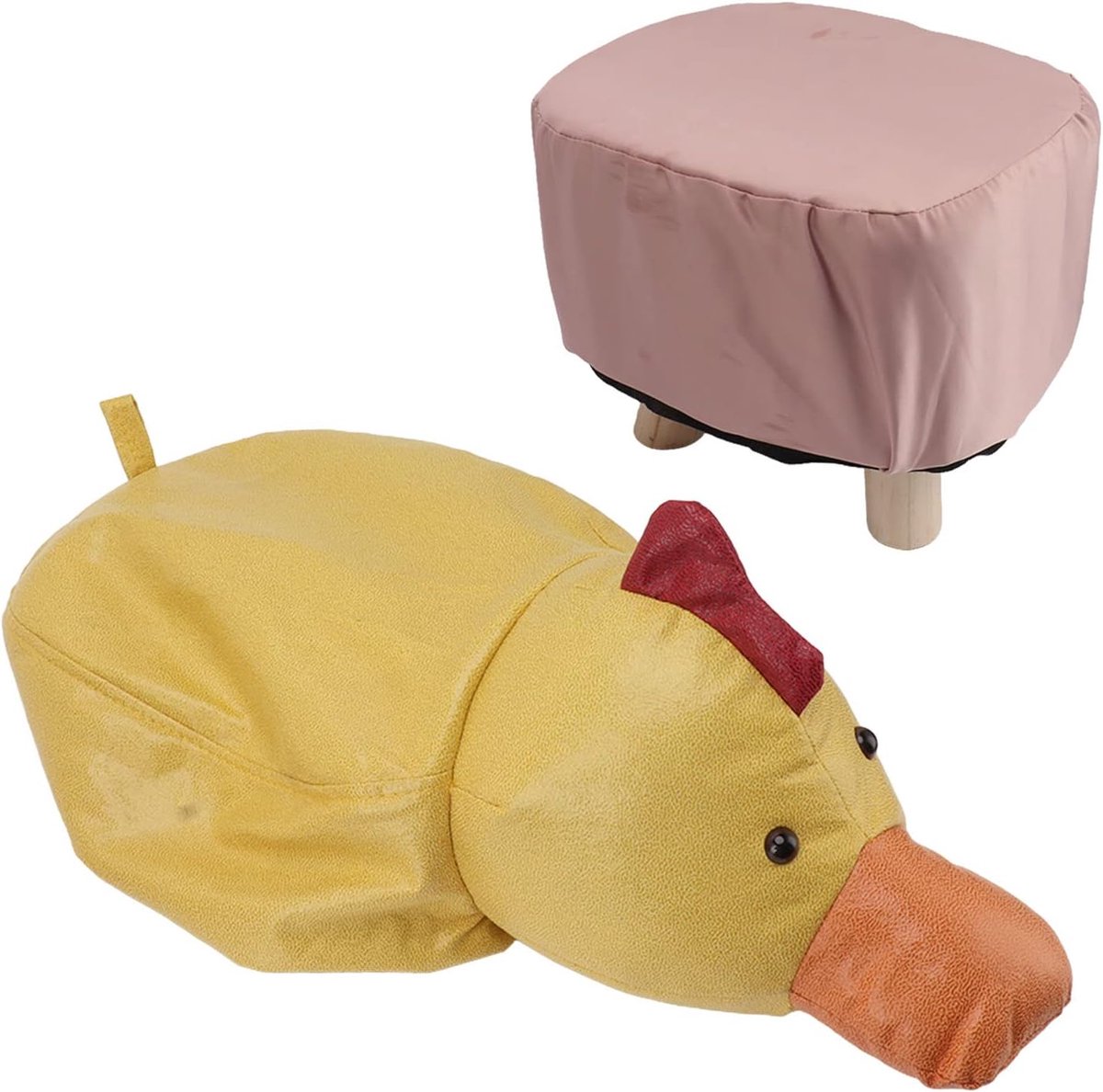 Dieren Voetenbank - Krukje Kinderen - Ontspannen Zitten - Zacht Gewatteerd - 30 x 25 x 24 cm - Multicolor