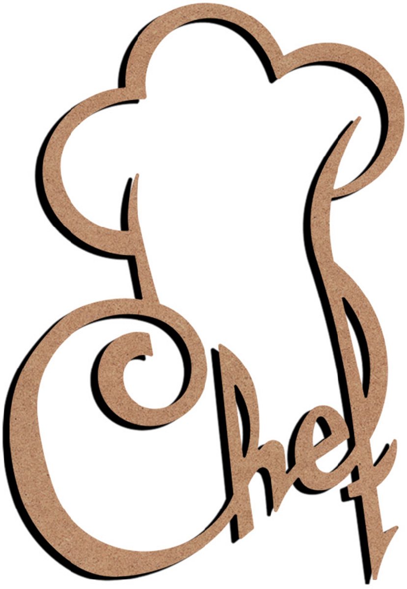Gomille MDF figuur Chef 58 cm creatief speelgoed decoratie.