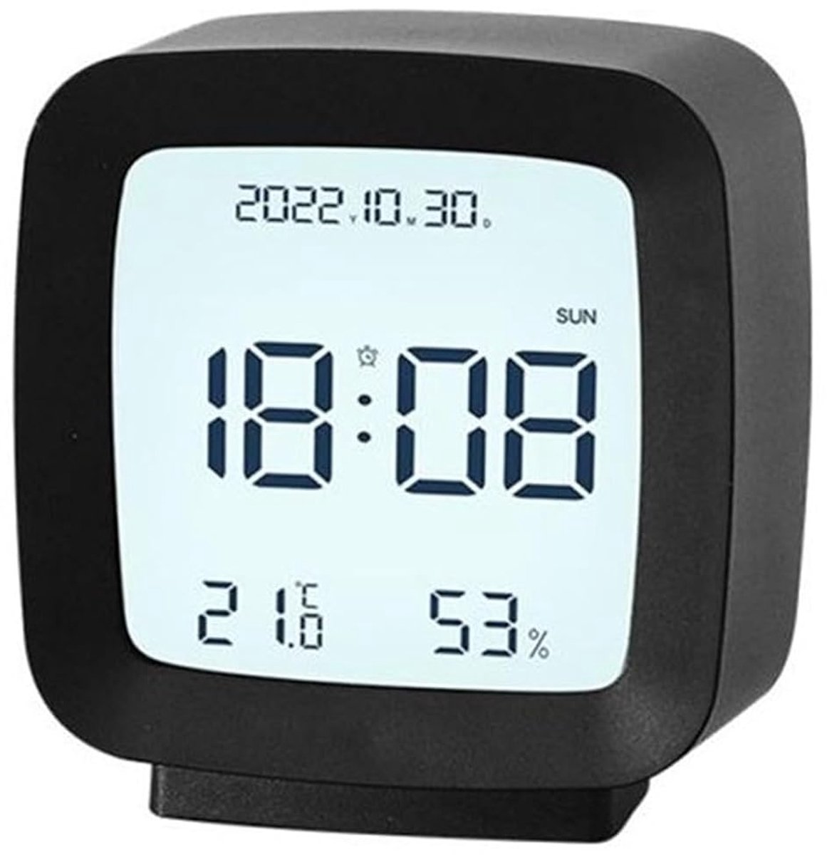 Digitale Wekker - Tijd Datum - Realtime Monitoring - Spraakgestuurde Achtergrondverlichting - 83x78x4cm - Zwart