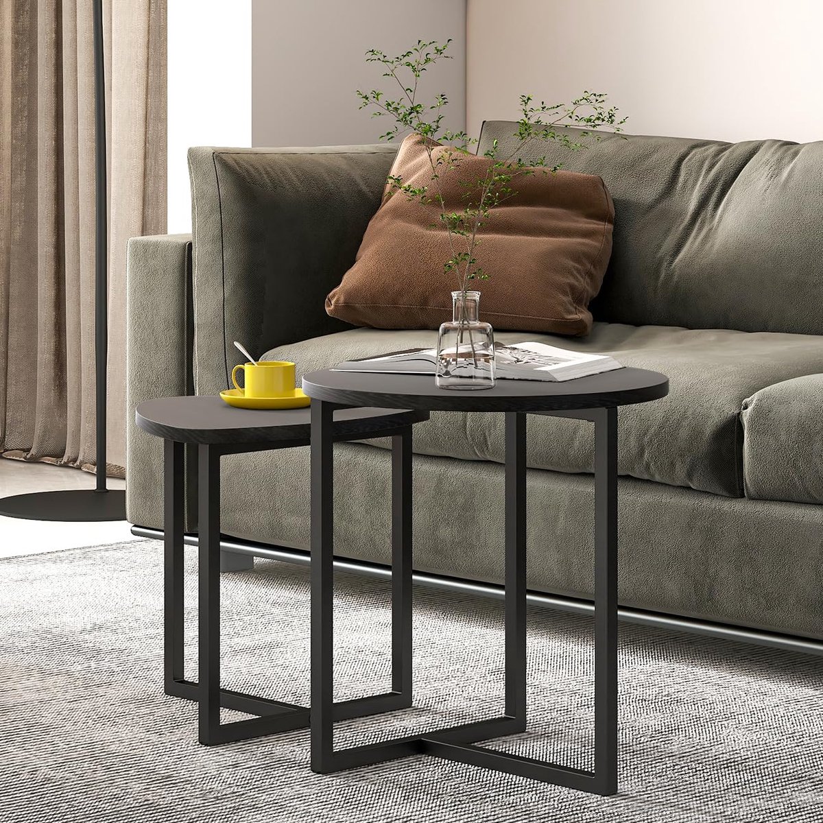 FloraGrace Ronde Eettafel - Compact Voor 2 Tot 4 Personen Met Opbergmand - Keuken En Balkon - Massief Hout En MDF - 80 Cm Wit