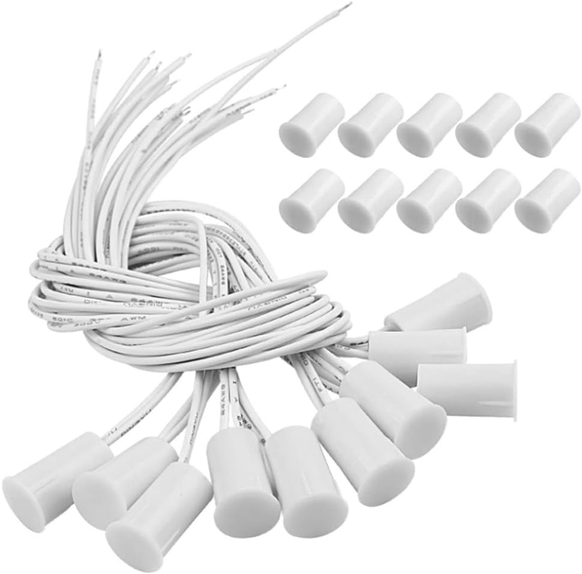Magnetische deurschakelaar - Raamdeursensor alarm - Veilige omgeving creëren - Normaal gesloten configuratie - 10 sets - Wit