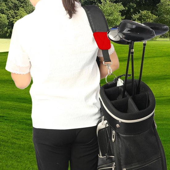 Golftas Draagriem - Schouderband Sporttas - Golfen Onderweg - Verstelbaar Antislip Nylon - 120cm Lengte - Rood — afbeelding 2