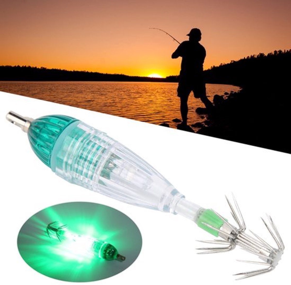 Allecto - Onderwaterlamp - Vissen Led Lokken Licht - Groen - Aas