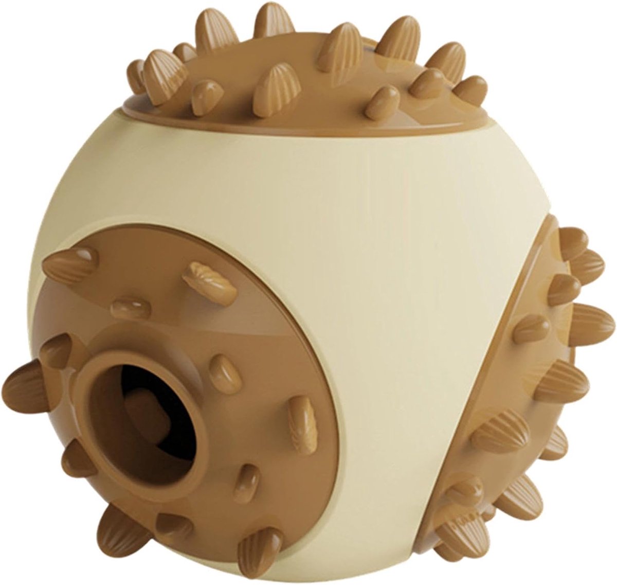 Honden Snackbal - Voer Puzzel - Mentale Stimulatie - Zelfreinigend Ontwerp - 7.3 cm - Bruin