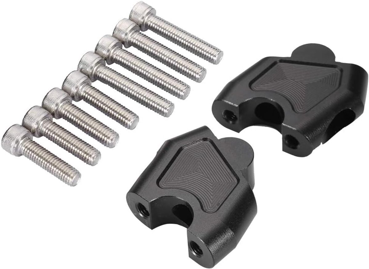 Stuurverhoging Motorfiets - Stuurklem Motor - Comfortabeler Rijden - Verstelbare Klem - 22 mm - Zwart