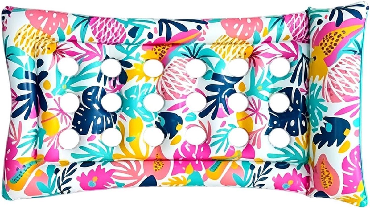Opblaasbare ligstoel - Drijvend bed zwembad - Zonnebaden op water - Geventileerde zitting - 184x95x10cm - Bloemenprint