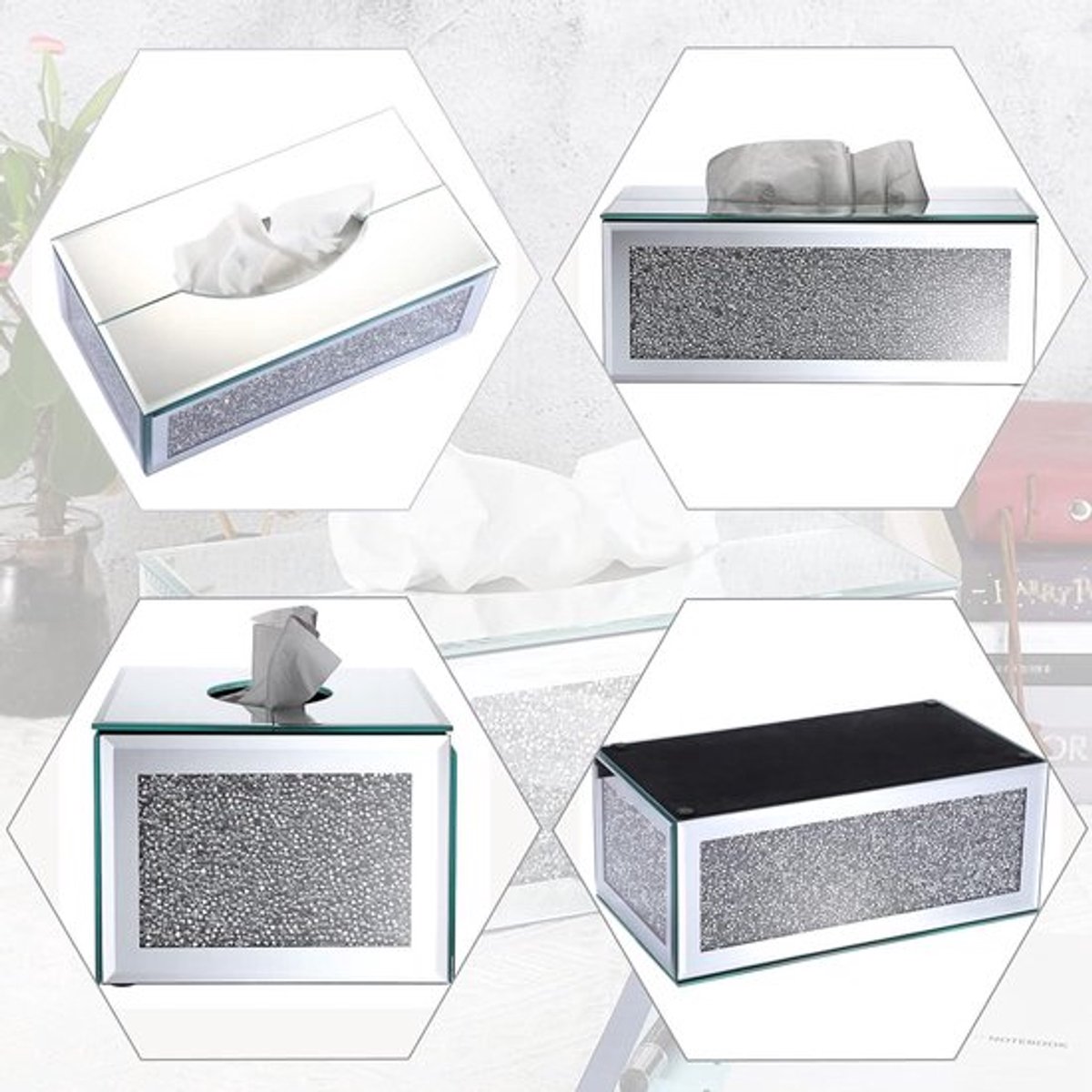 Tissuebox Inovra Plus met kristallen gespierde diamanten