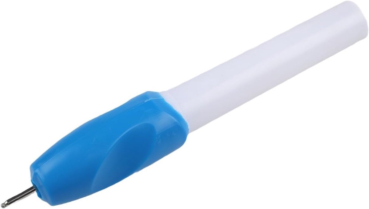 Elektrische graveerpen - Etsgereedschap - Objecten personaliseren - Voor metaal glas hout - Compact lichtgewicht - Blauw wit