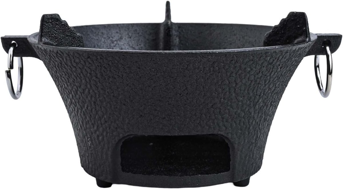 Gietijzeren Grill Houtskoolkachel Buiten Koken Gelijkmatige Warmte 19.5 cm Zwart