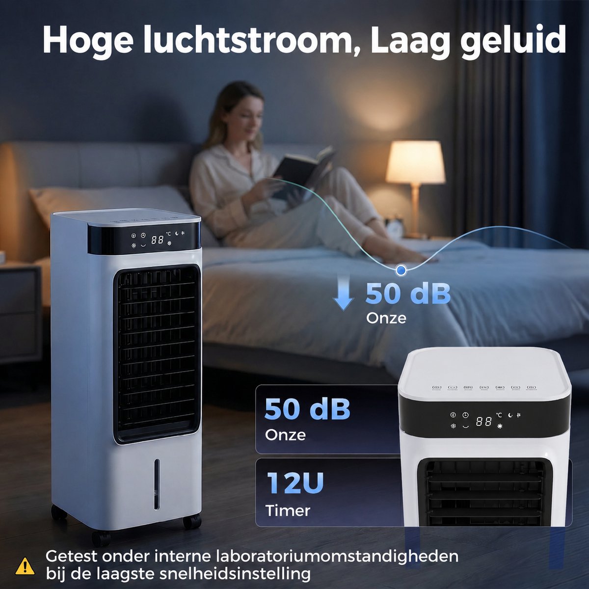 Sogiol - 3-in-1 verdampingsluchtkoeler - Mobiele Airco - met Afstandsbediening & 12-uurs Timer - ontvochtiger kleine &draagbare airconditioner — afbeelding 6