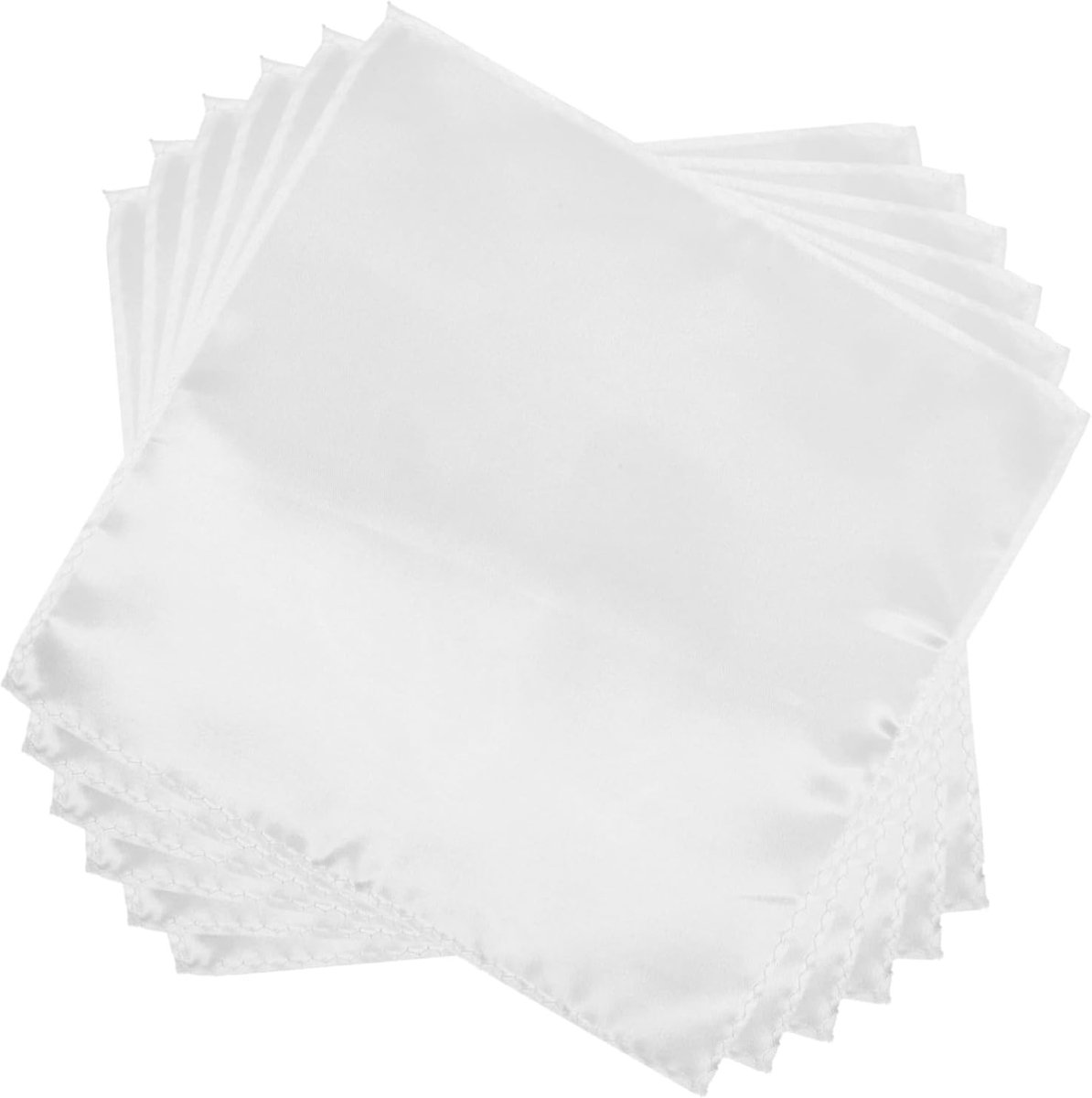 Zakdoeken Heren - Pochette Set - Formele Gelegenheden - Zachte Polyester - 6 Stuks - Wit