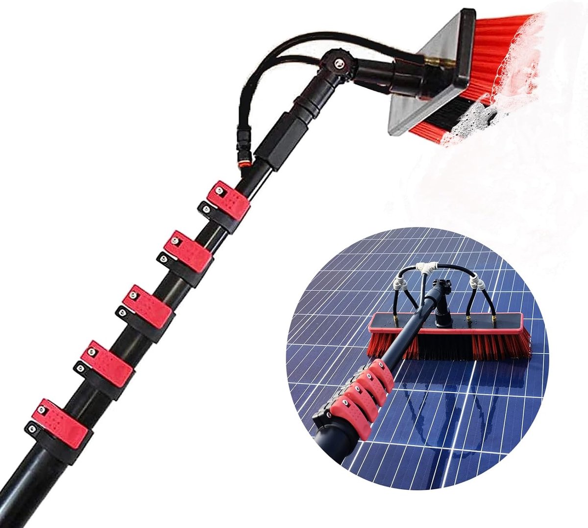 Telescopische Raamwisser - Gereedschap Set - Hoge Ramen Schoonmaken - Met Watertoevoer - 9 Meter Lengte - Zilver