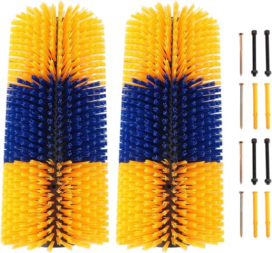 Duurzame Universele Vee Krabborstels voor Volledige Massage en Verzorging van Paarden, Koeien en Schapen - Jeukverlichting en Reinigen van Boerderijdieren - Set van 2 Stuks (17,13 Inch) Duurzame Universele Vee Krabborstels voor Volledige Massage en Verzorging van Paarden, Koeien en Schapen - Jeukverlichting en Reinigen van Boerderijdieren - Set van 2 Stuks (17,13 Inch)