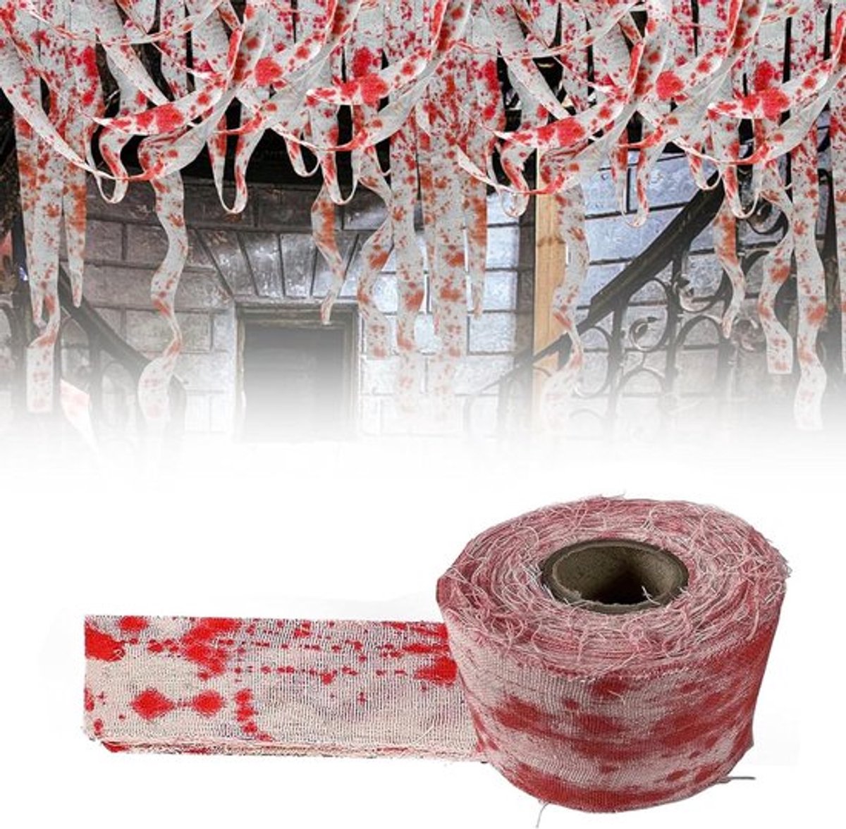 Wit Halloween-gaas 8 cm x 10 m voor griezelige en - Allecto Plus