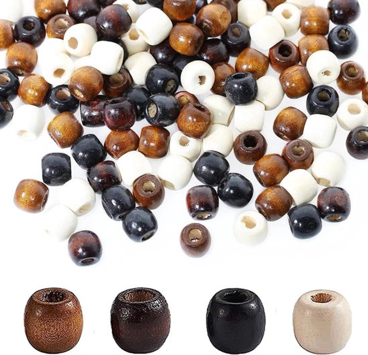 Houten kralen set voor sieraden maken, 400 stuks, 4 - Inovra Plus