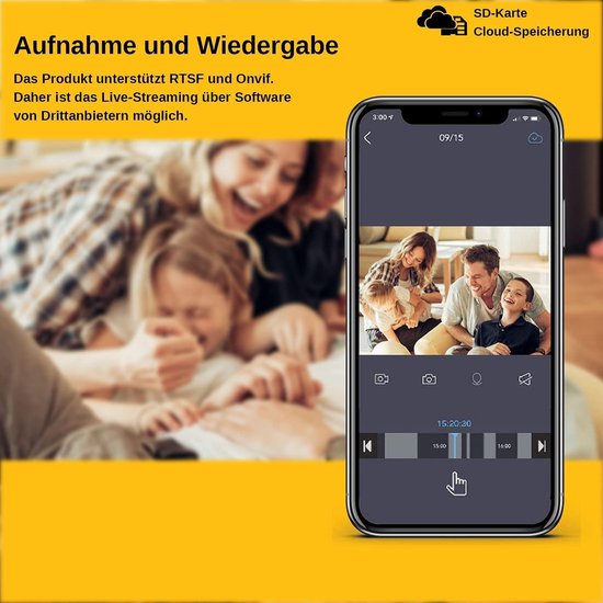 Binnen Camera - Bewakingscamera Wifi - Huis Bewaken - Twee Weg Audio - 6m Nachtzicht - Wit — afbeelding 4