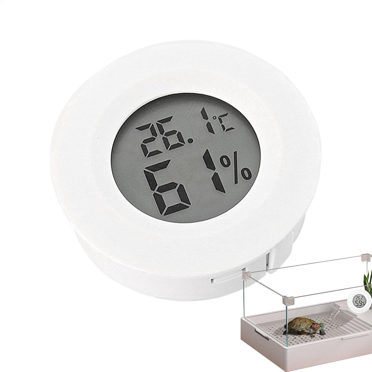 Temperatuur Sensor - Hygrometer Thermometer - Klimaat Beheersing - Snelle Metingen - 45mm Diameter - Wit