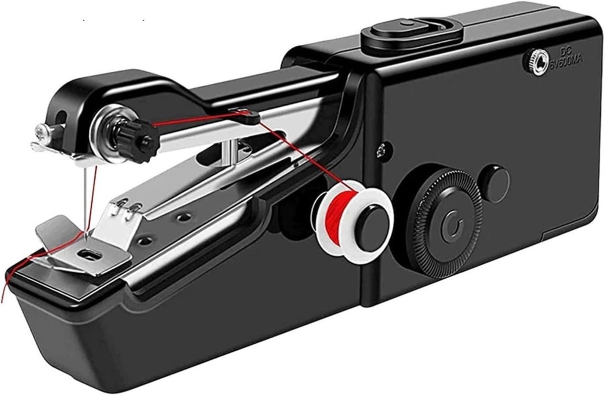 Handnaaimachine - Draadloos Naaigereedschap - Snel Kleding Repareren - Compact Draagbaar Ontwerp - 21 cm Lengte - Zwart