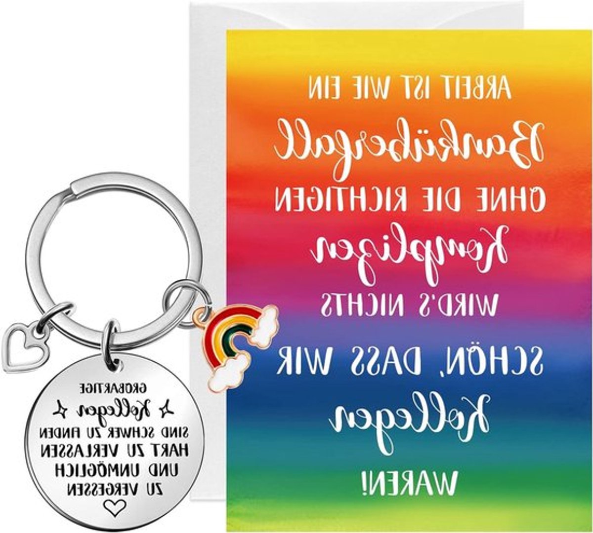 Regenboog Sleutelhanger - 3 Stuks Afscheidscadeaus voor Collega's