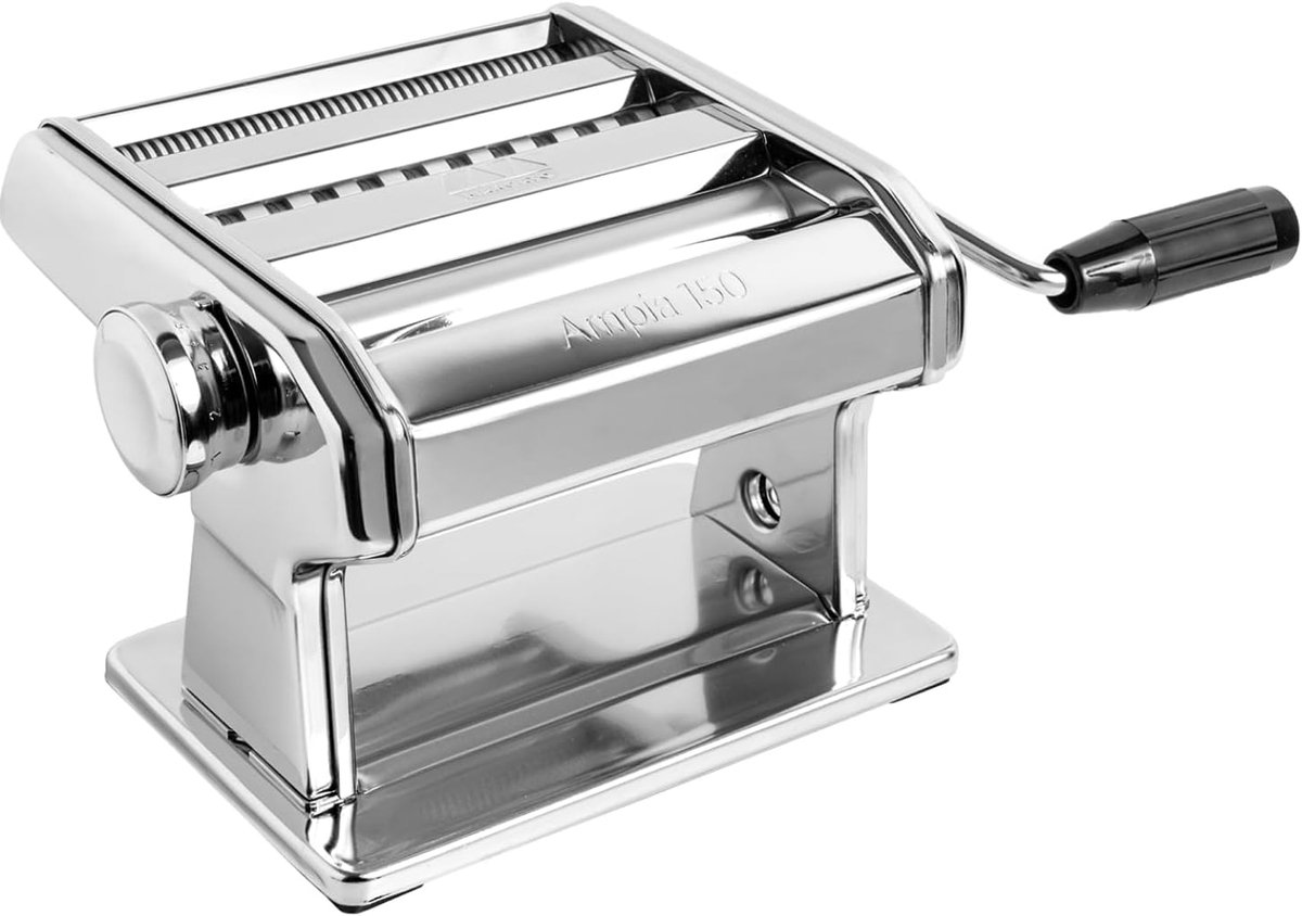 Pastamachine Groot - Keukenmachine - Zelf Pasta Maken - 10 Diktestanden - 150 mm Breed - Zilver