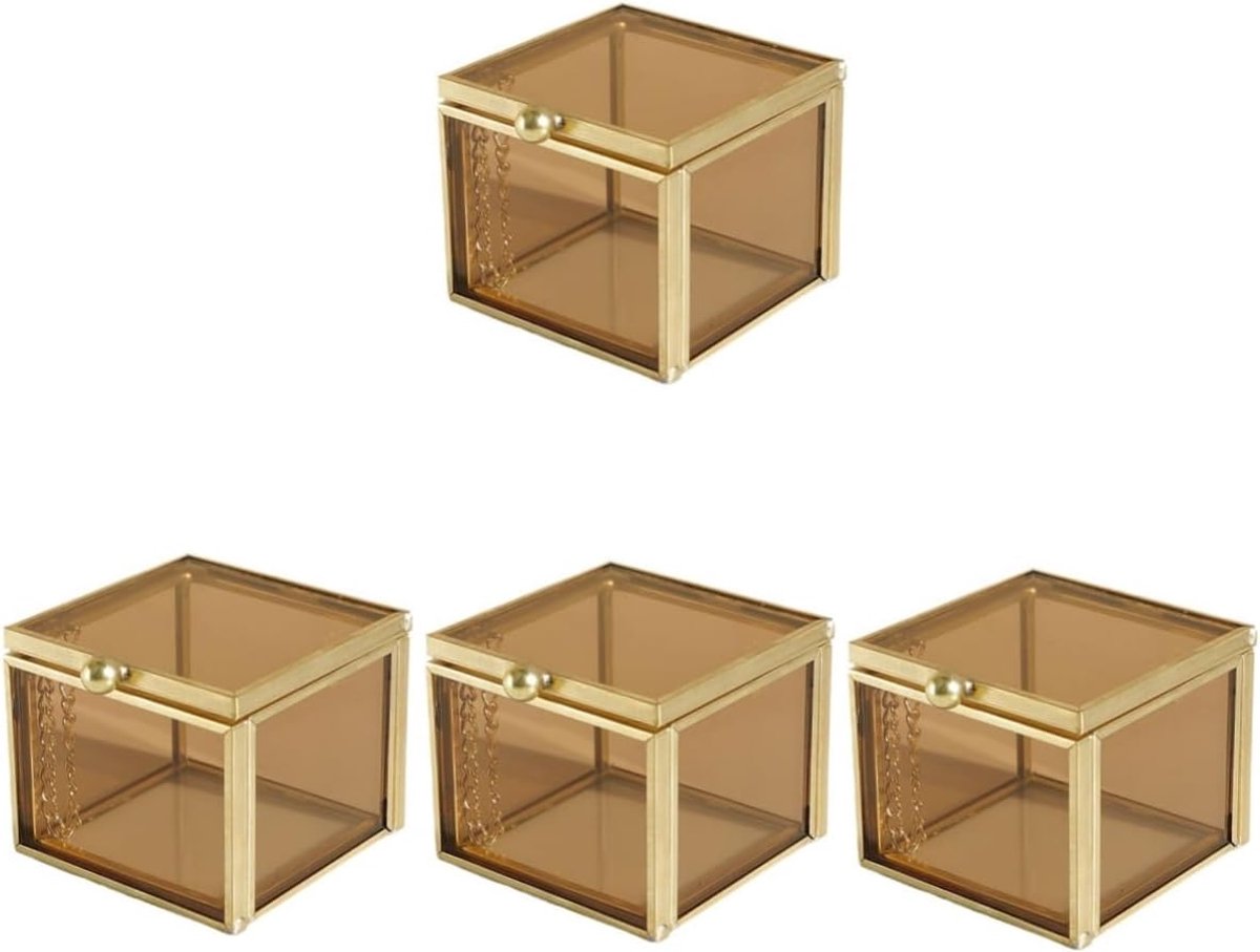 Sieradendoos Set - Opbergdoosjes - Sieraden Opbergen - Vintage Stijl - 4 Stuks - Goudkleurig
