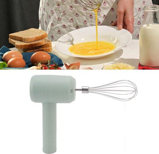 Draadloze Handmixer - Keukenmixer Opladen - Beslag Maken - Stille Motor - 20 Watt - Licht Cyaan — afbeelding 5
