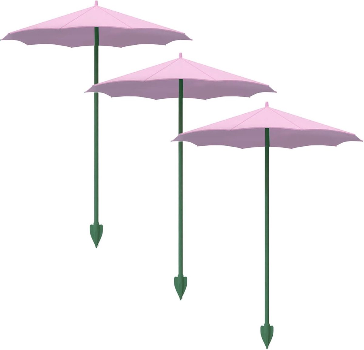 Plantenschaduw set - Mini parasols - Planten beschermen - Drie stuks - 265 cm diameter - Wit