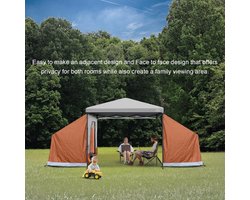 Camping Tent - Bijzettent Gazebo - Kamperen - Waterdicht Insectenwerend - 35 vierkante meter - Oranje