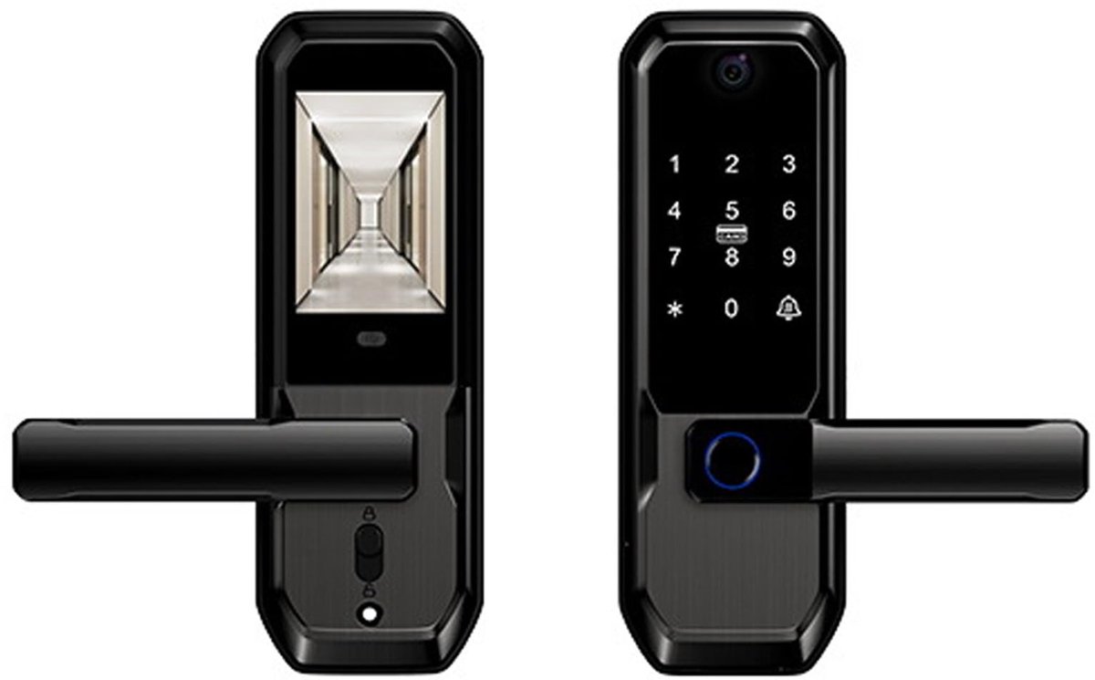 Slim video deurslot vingerafdruk - 3,5 inch scherm - HD camera - veilig en eenvoudig toegang - ShopVlot