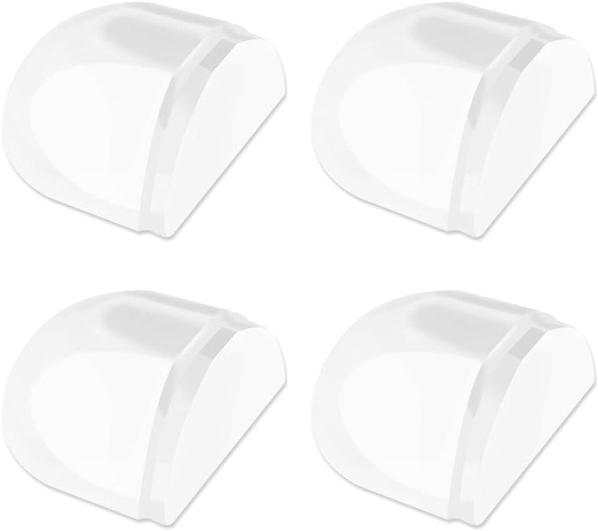 Deurstoppers set van 4 - transparant plastic - sterke hechting - beschermt muren en meubels - ShopVlot