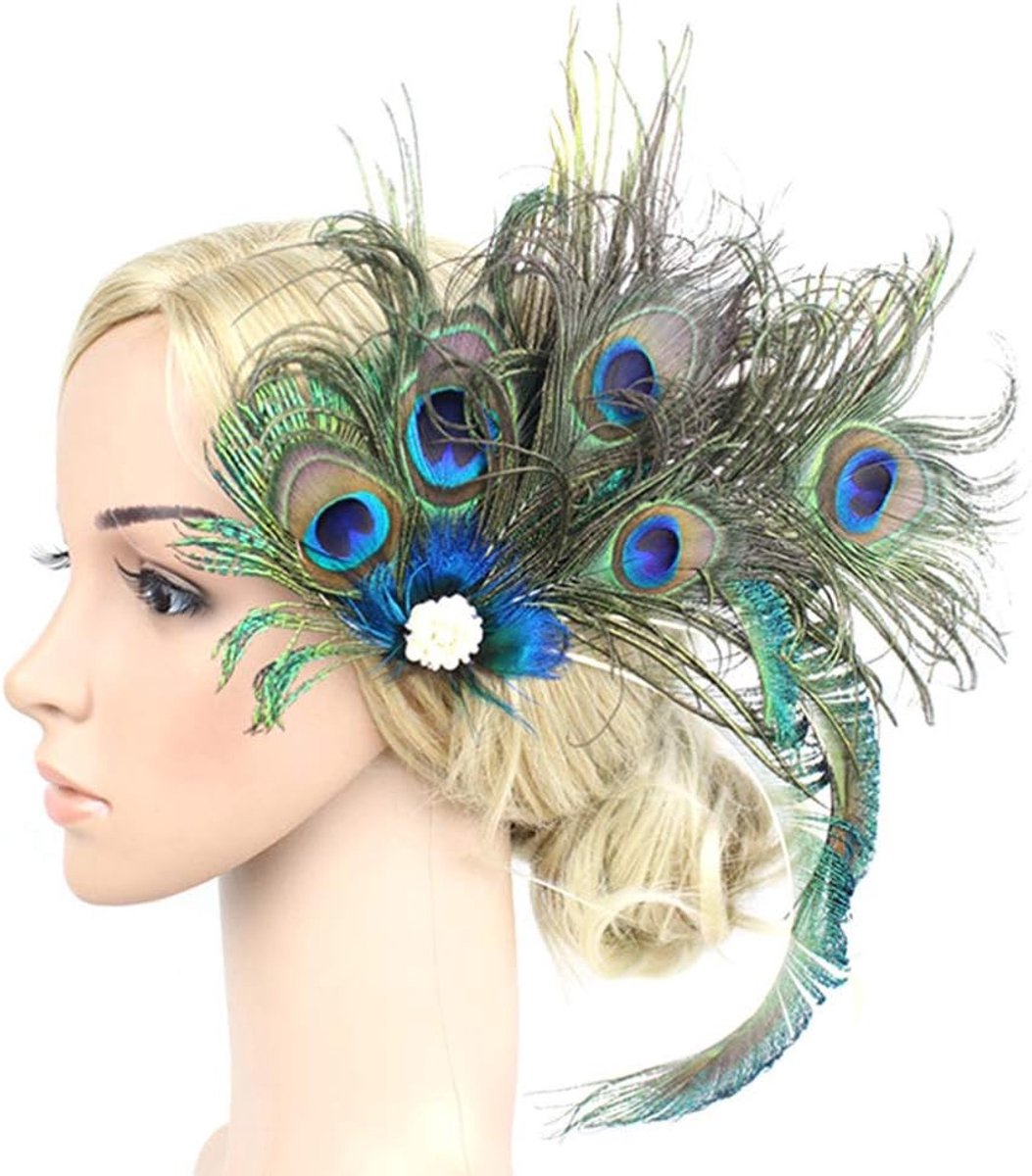 Fascinator haarclip - retro flapper headdress - elegante haaraccessoire - perfect voor feesten - ShopVlot