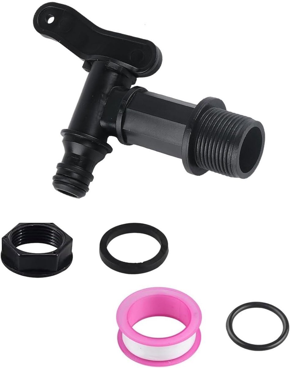 Waterkraan 3/4 Inch - Kunststof Vervangingskraan - Met Afsluitdichting - Voor Regenwatertank - SnelShoppen