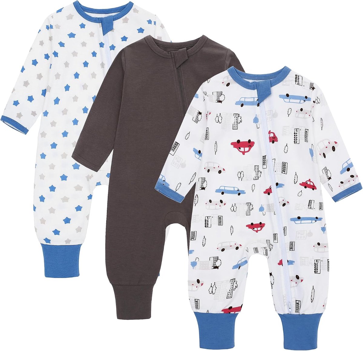 Zomer Slaapzak 3 Pack 0.5 tog met Voeten en Mouwen - 100% Katoen Ademend - Voor Jongens en Meisjes 9-12 Maanden - SnelShoppen