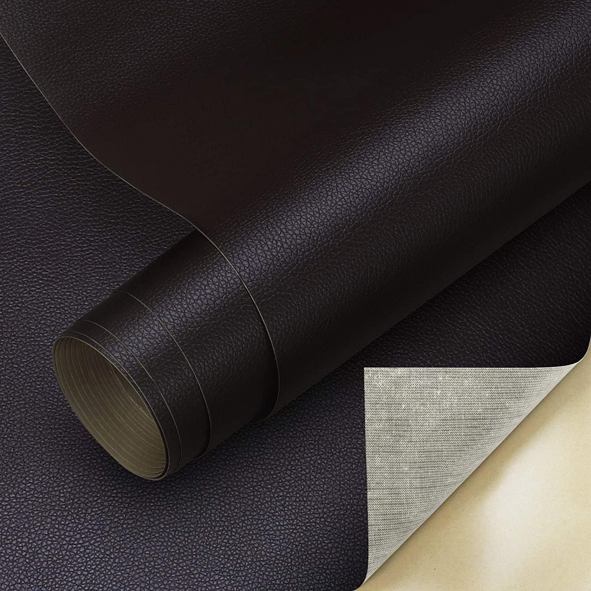 60 x 137 CM Zelfklevende PU-Leder Patch Kit Voor Banken, Autostoelen En Handtassen - Zwart