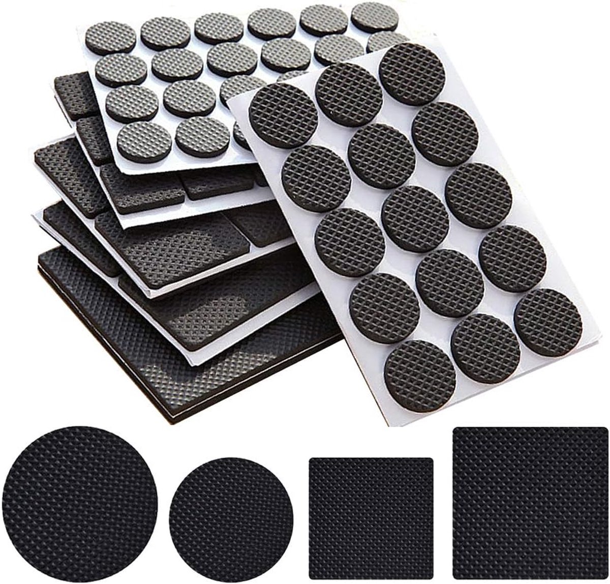 156 stuks meubels pads antislip 20mm 27mm | Zelfklevende rubberen grijpers, voor stoelpoten, meubelpoten, krasbescherming voor hardhout, laminaattegelvloeren