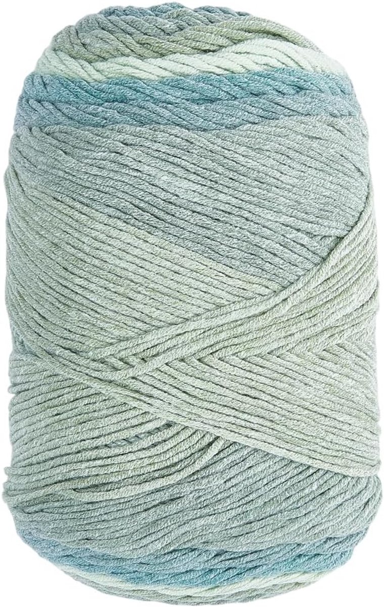 Haakgaren, kleurverloop, groen, 386 m, 2 bollen, 2 bollen, zacht regenboogkatoen, mohair in segmenten, kleurrijk garen voor handbreien, dekens, truien, sjaals