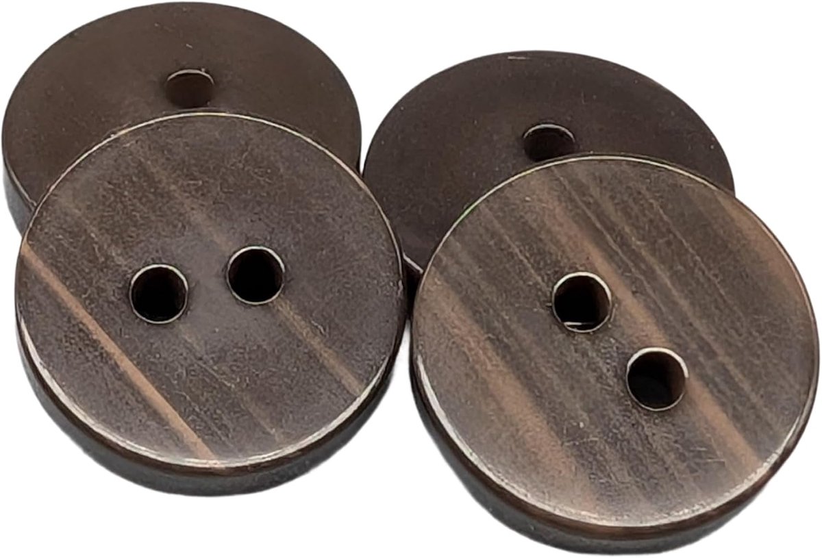 Knopen van imitatieparelmoer, omkeerbaar, 6 maten en 10 kleuren om uit te kiezen, 2 gaten voor baby's en overhemden, gemaakt en verzonden vanuit Spanje, bruin, maat 15 mm