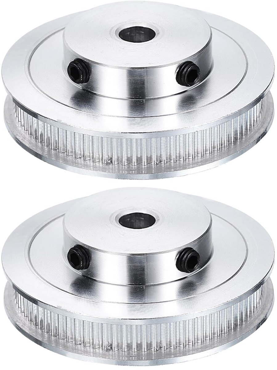 2 stuks GT-2 riemschijf synchroon wiel 80 tanden 8 mm boring geschikt voor 6 mm brede riem aluminiumlegering tandriemschijf voor 3D-printer CNC-machine