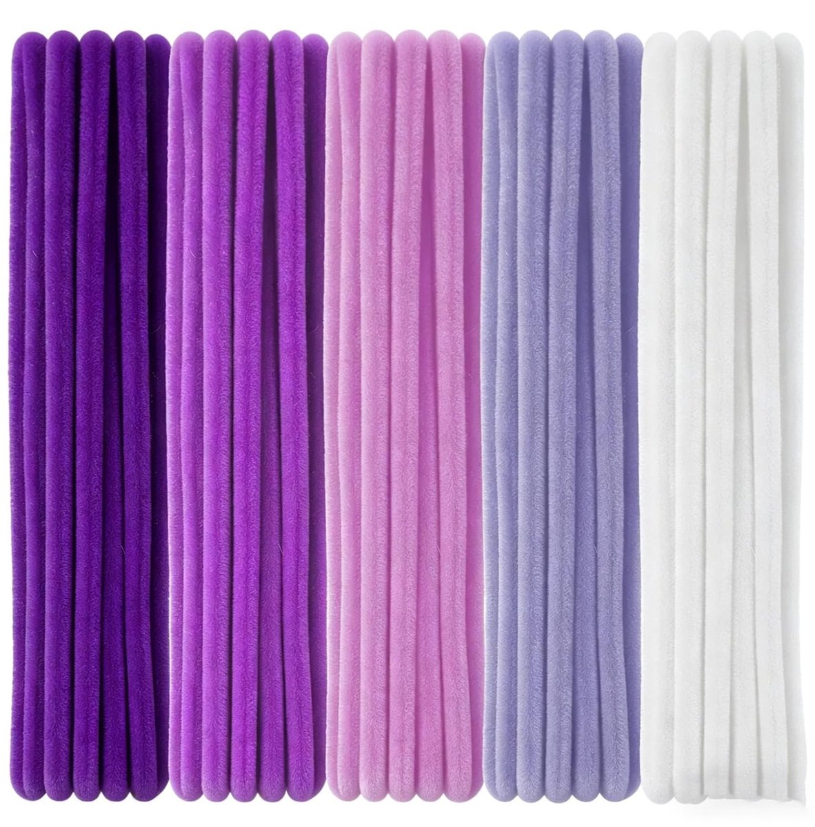 100 stuks pijpenragers, paars, serie 30 cm, chenilledraad, pijpenrager voor doe-het-zelf handwerk, bloemen en handwerk