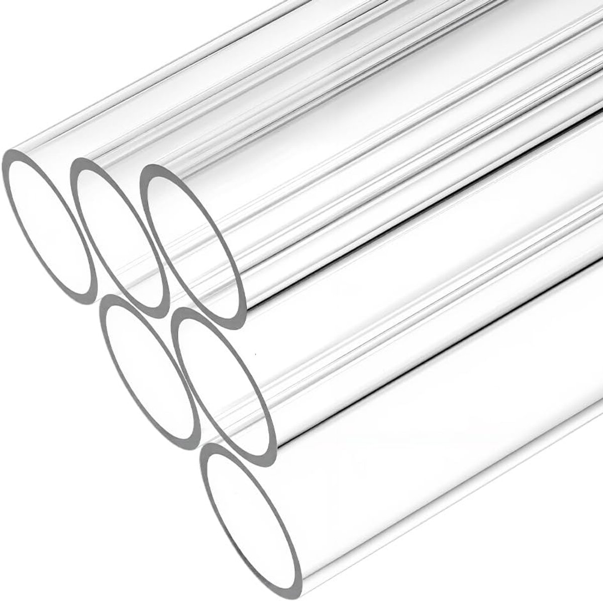 6 stuks ronde acryl buizen 25 cm 25,5 mm OD 21,5 mm ID, transparante stijve buis van transparant acryl ronde buizen voor waterkoelingssystemen, lampen