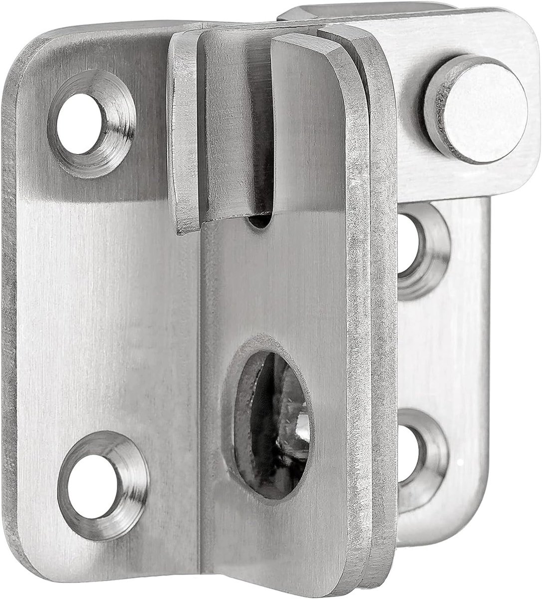 Grendelpoort Latches Schuifbout Grendeling Veiligheidsdeurslot Catch voor Schuur Kast Tuin Badkamer Garage Raam Schuifdeur Schuurslot (Zilver - Rechts Open, L 62 * 56MM)