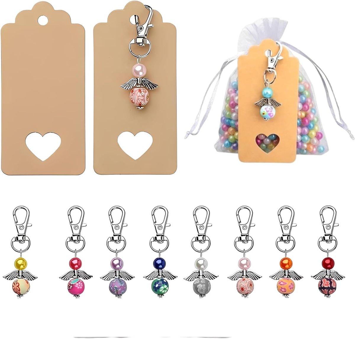 32 stuks beschermengel + organza zakje, geschenken, communie, party, souvenirs, beschermengel gastgeschenken bruiloft, gastgeschenk doop bruiloft