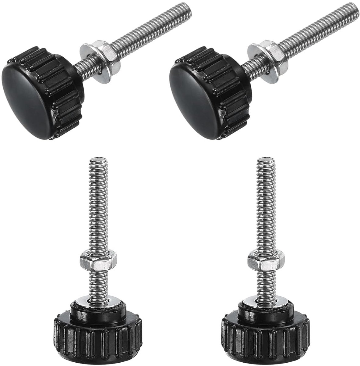 4 stuks kruiksleutel met draad M4 x 30mm ronde kopschroef met moeren sluitringen, vleugelschroeven roestvrij staal 304 klemhendel 18mm klemknoppen voor machine