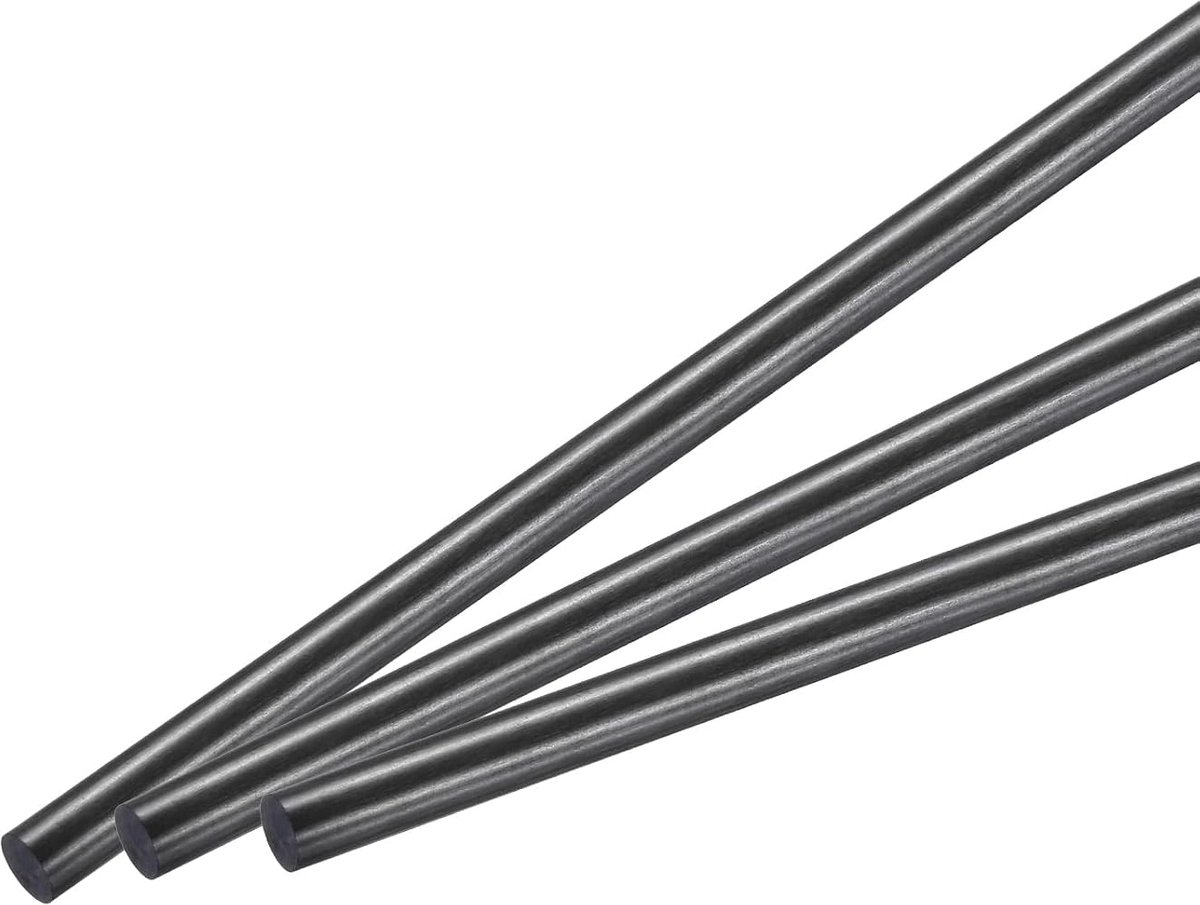 Koolstofvezelstaaf, 6 mm x 150 mm, koolstaaf voor RC-vliegtuig, doe-het-zelf handwerk, draakvleugelbuis, quadcopter, arm reparatie verpakking met 3 stuks
